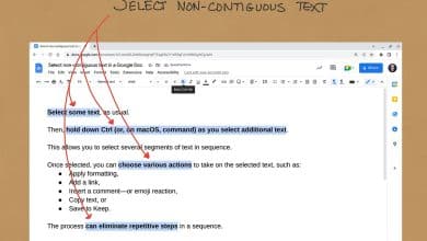 Cómo seleccionar texto no contiguo en un documento de Google