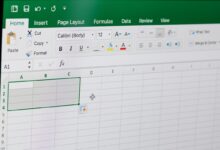 Microsoft office excel application menu