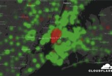 Visualización de datos que muestra el uso de Internet en los centros de las ciudades inactivos por COVID-19