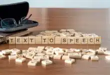 text to speech concept represented by wooden letter tiles