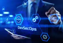 DevSecOps Software development cycle programming concept.