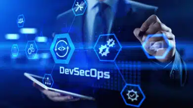 DevSecOps Software development cycle programming concept.