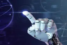 A robot arm representing AI reaching out.