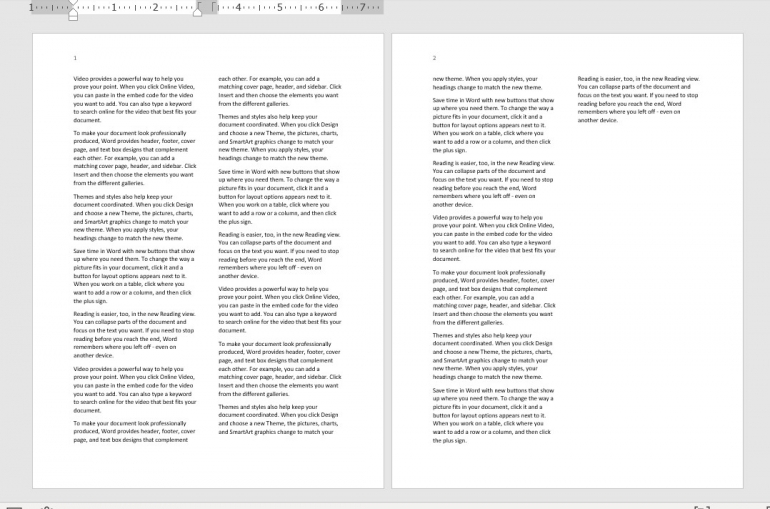 Documento de Microsoft Word formateado en dos columnas